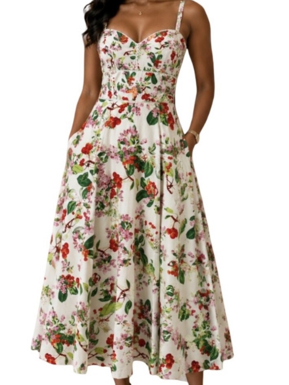 Taylor Cherries Cotton Sweet Pin up, Cottagecore Farmcore Boho Coquette Vintag